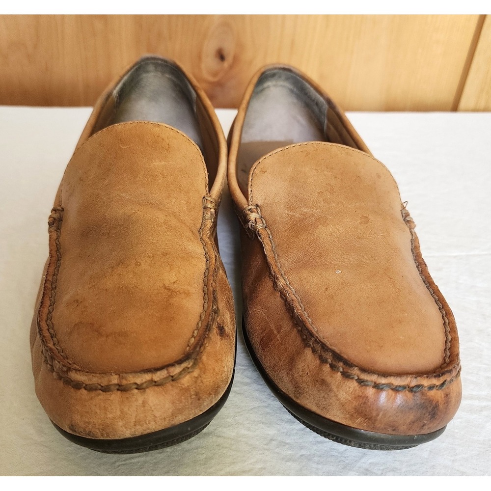 Polo Ralph Lauren US 10 Brown Leather Penny Loafers Quiet Luxury Prep School - Picture 5 of 9